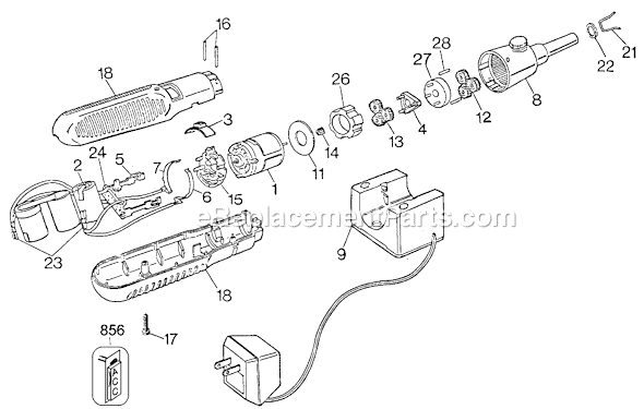 Page A Diagram and Parts List for 9038 Type 1 Black and Decker Electric Drill